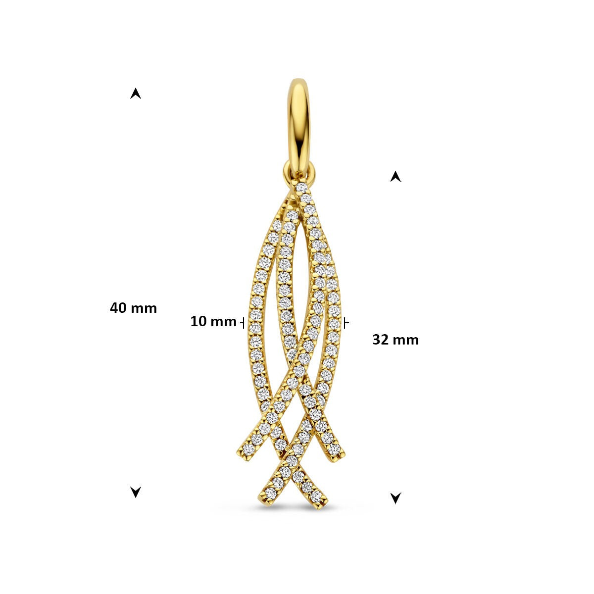 Ciondolo in oro giallo 14k con diamante