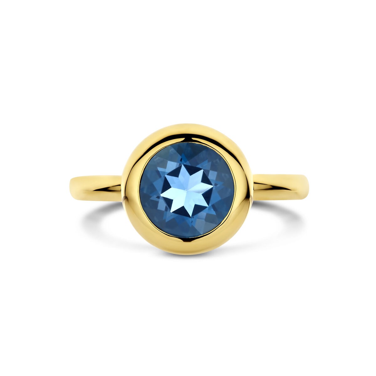 Anello da donna in oro con topazio London Blue – 14k oro giallo