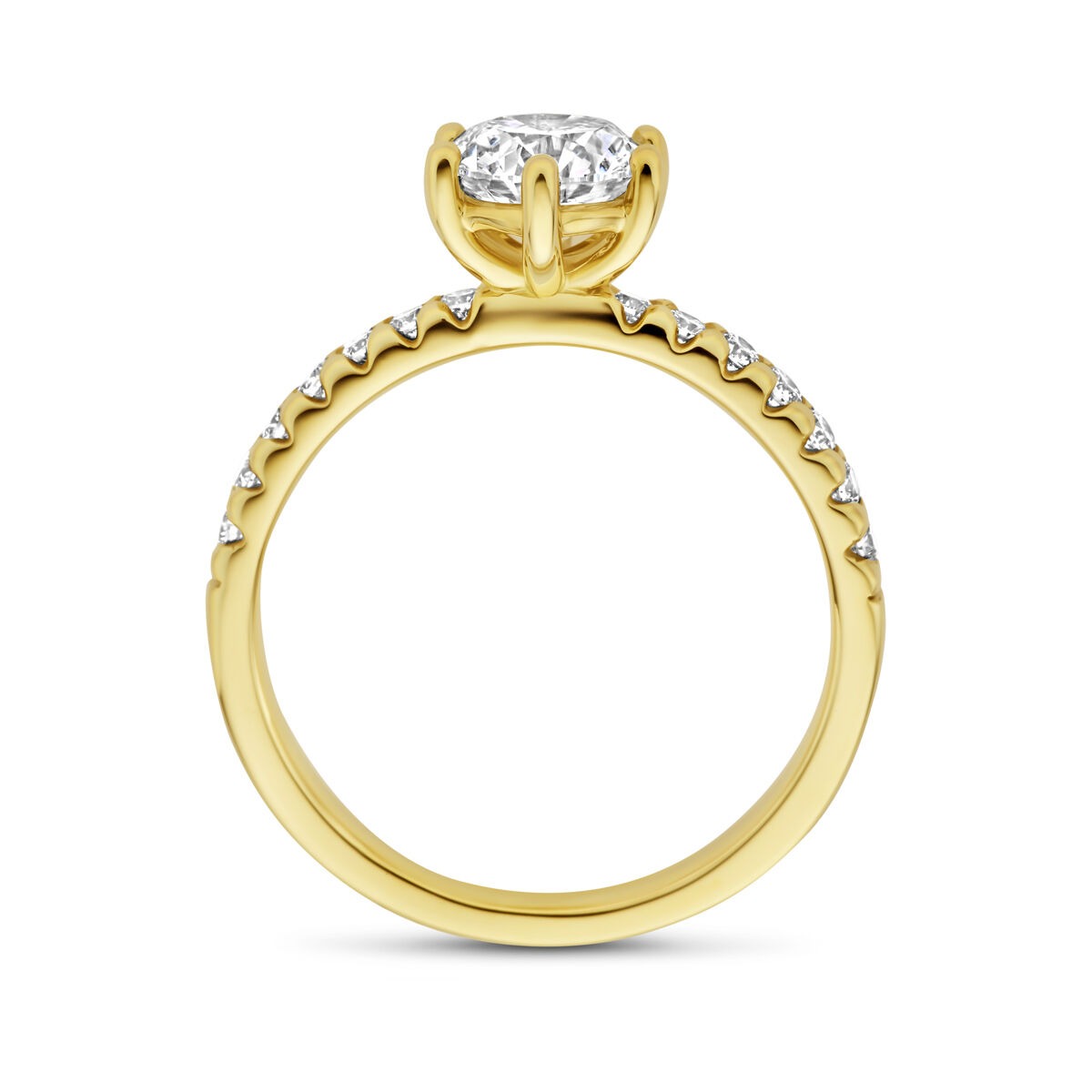 Anello da donna in oro con diamante lab grown – 14k oro giallo