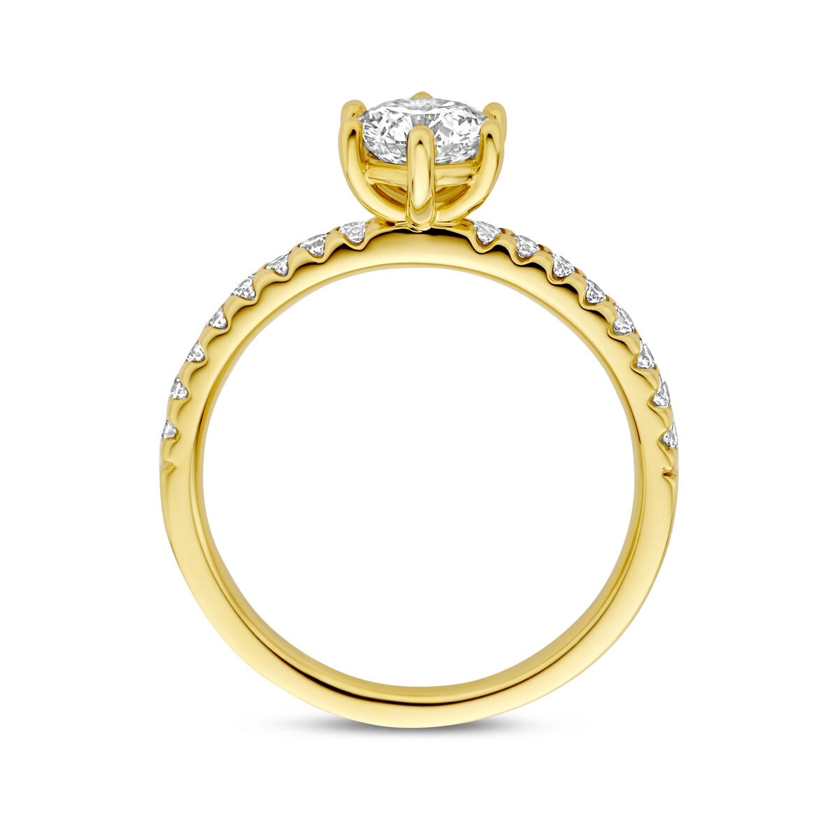 Anello da donna in oro con diamante lab grown – oro giallo 14k