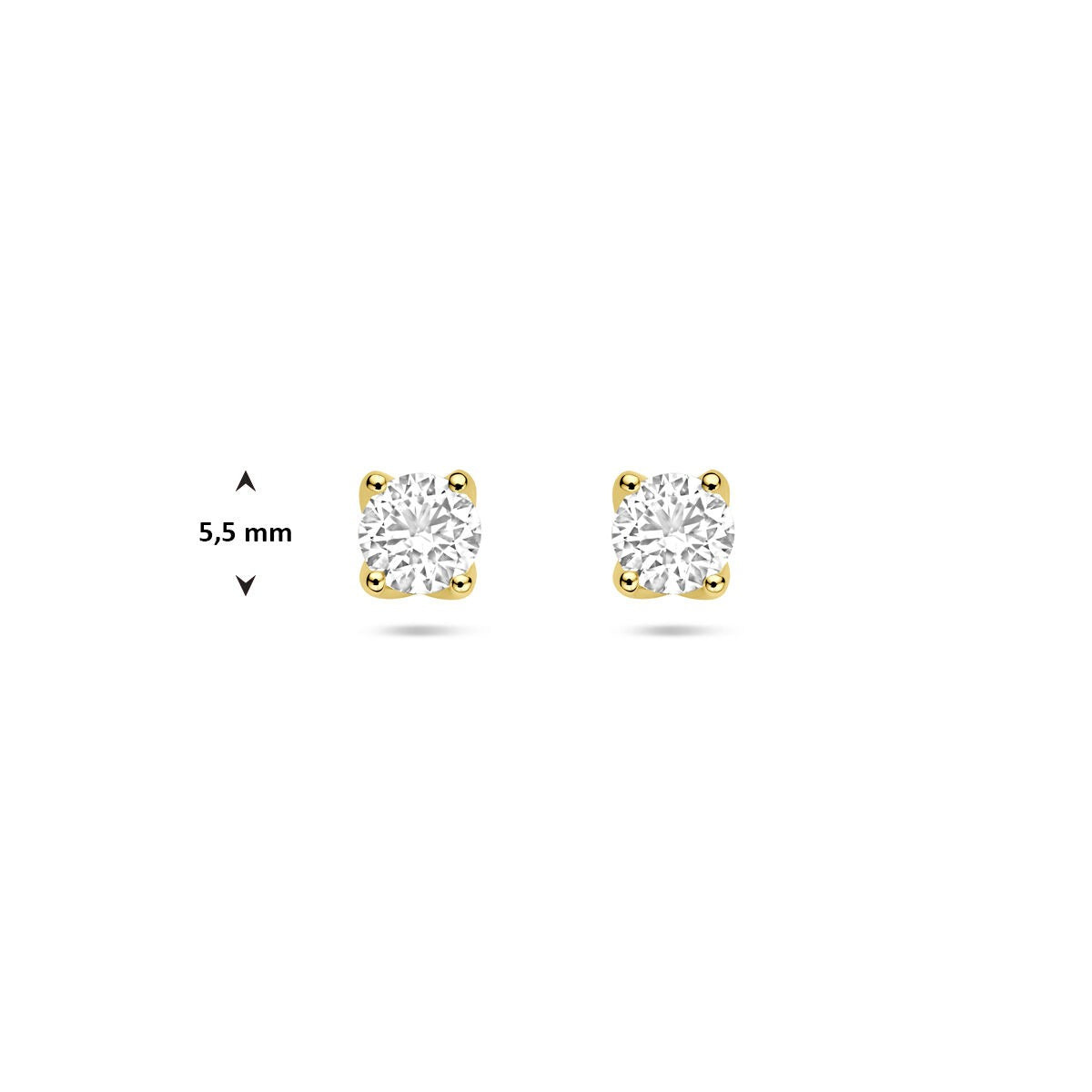 Orecchini a bottone in oro giallo 14k con diamante lab grown - 1.0 ct