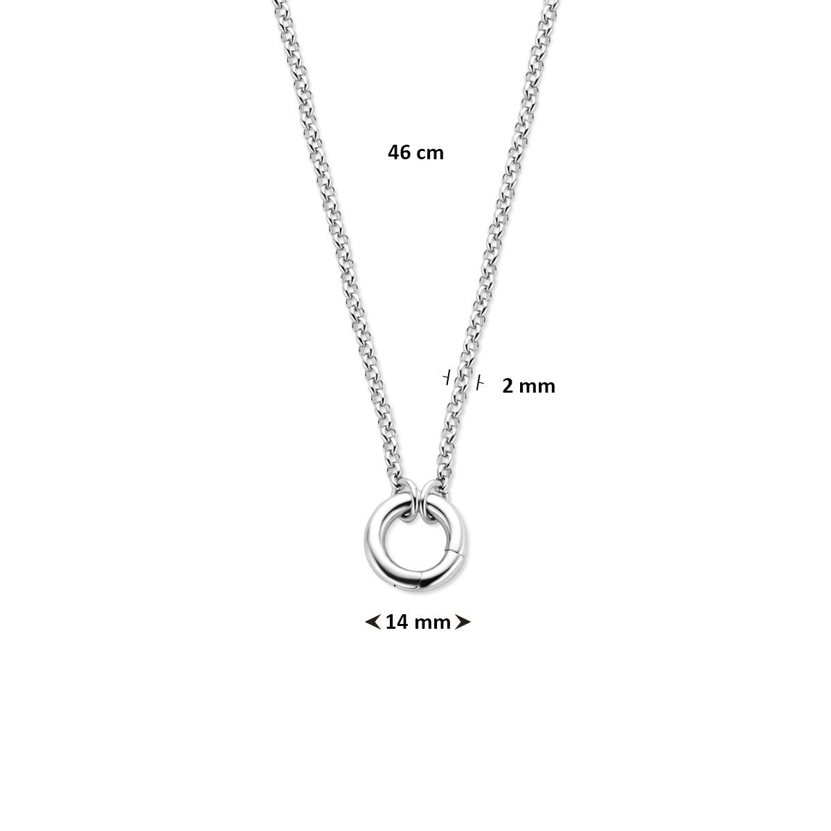 Collana in argento a maglia jasseron con connettore – argento 925 rodiato