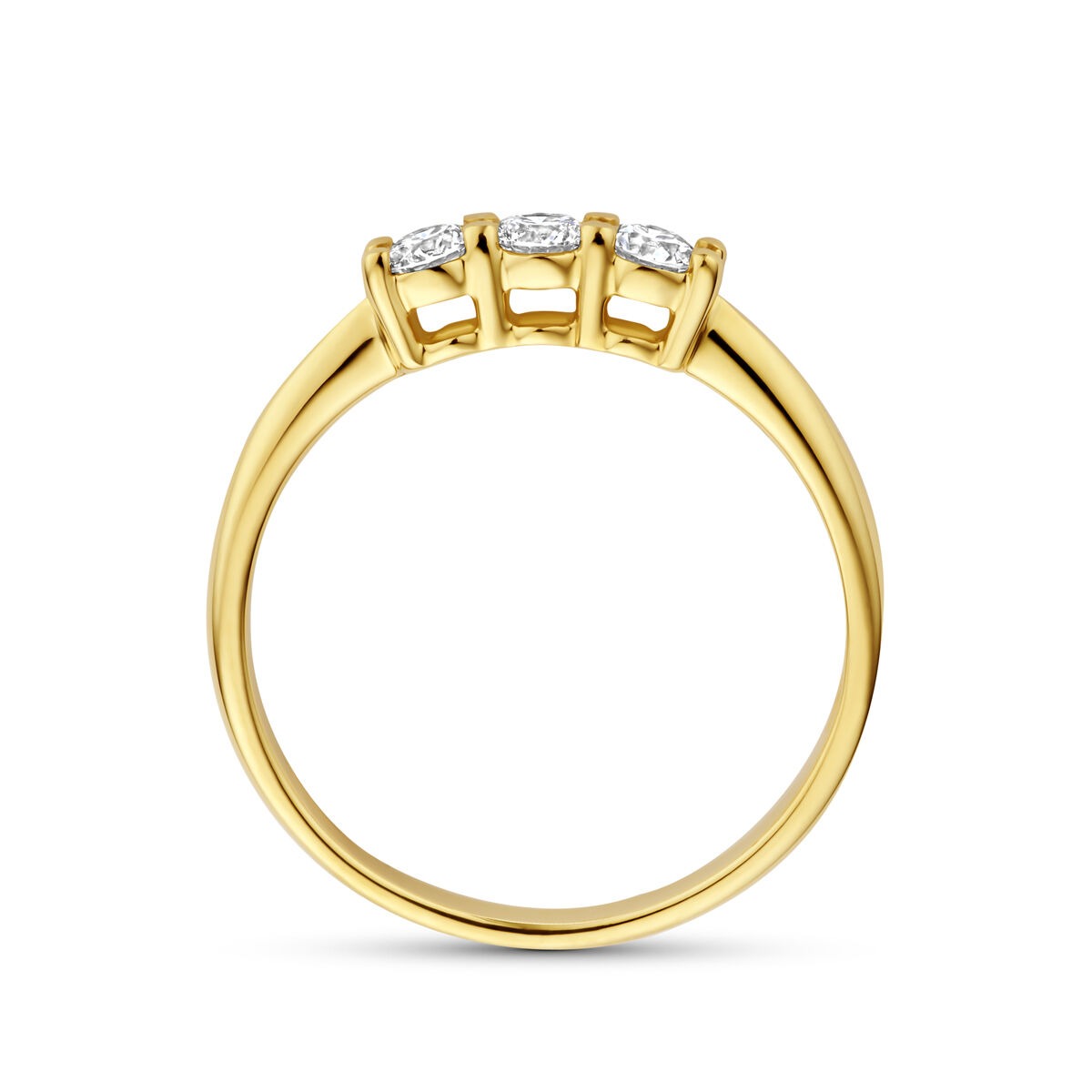 Anello in oro giallo 14k con diamante lab grown