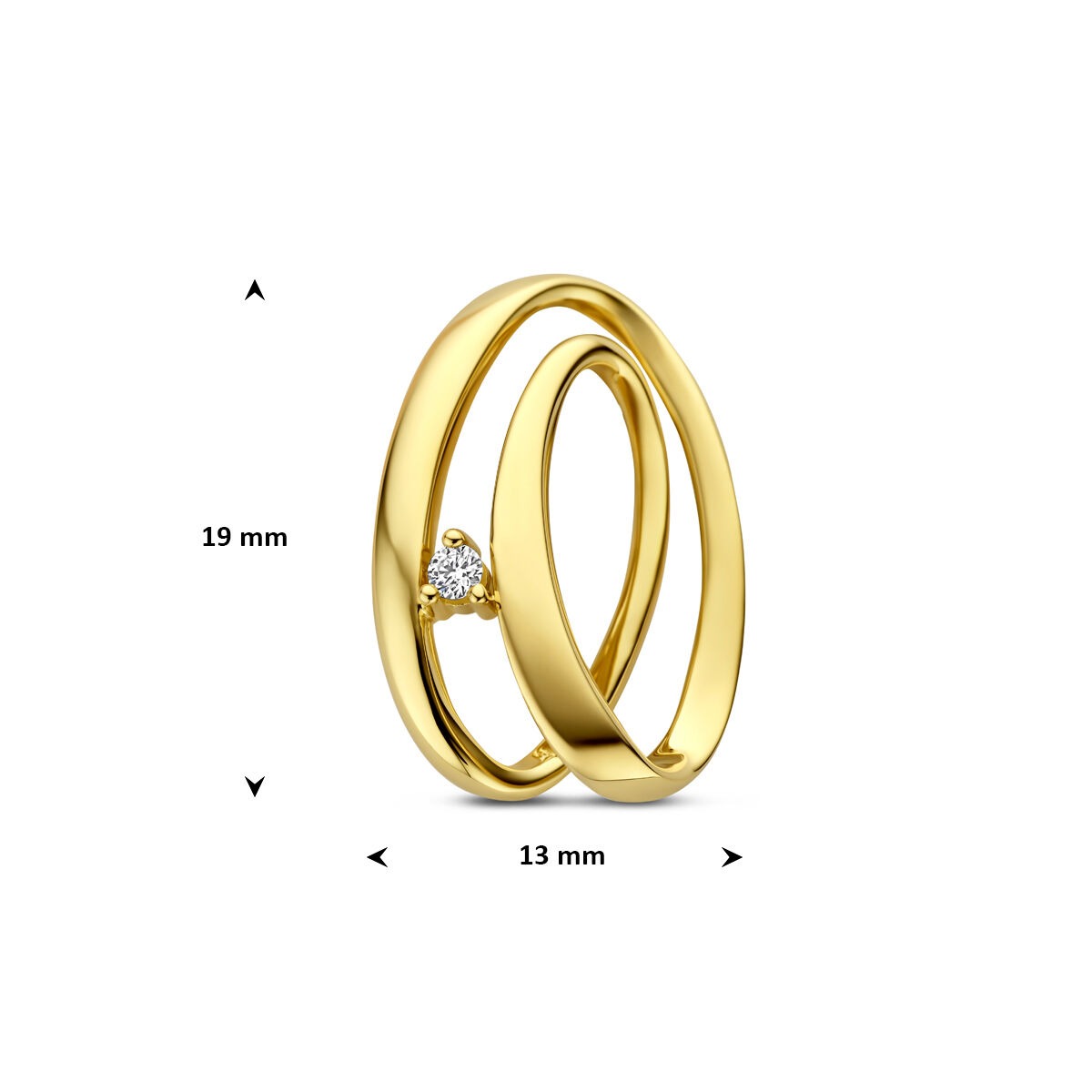 Ciondolo d'oro con diamante – 14k oro giallo