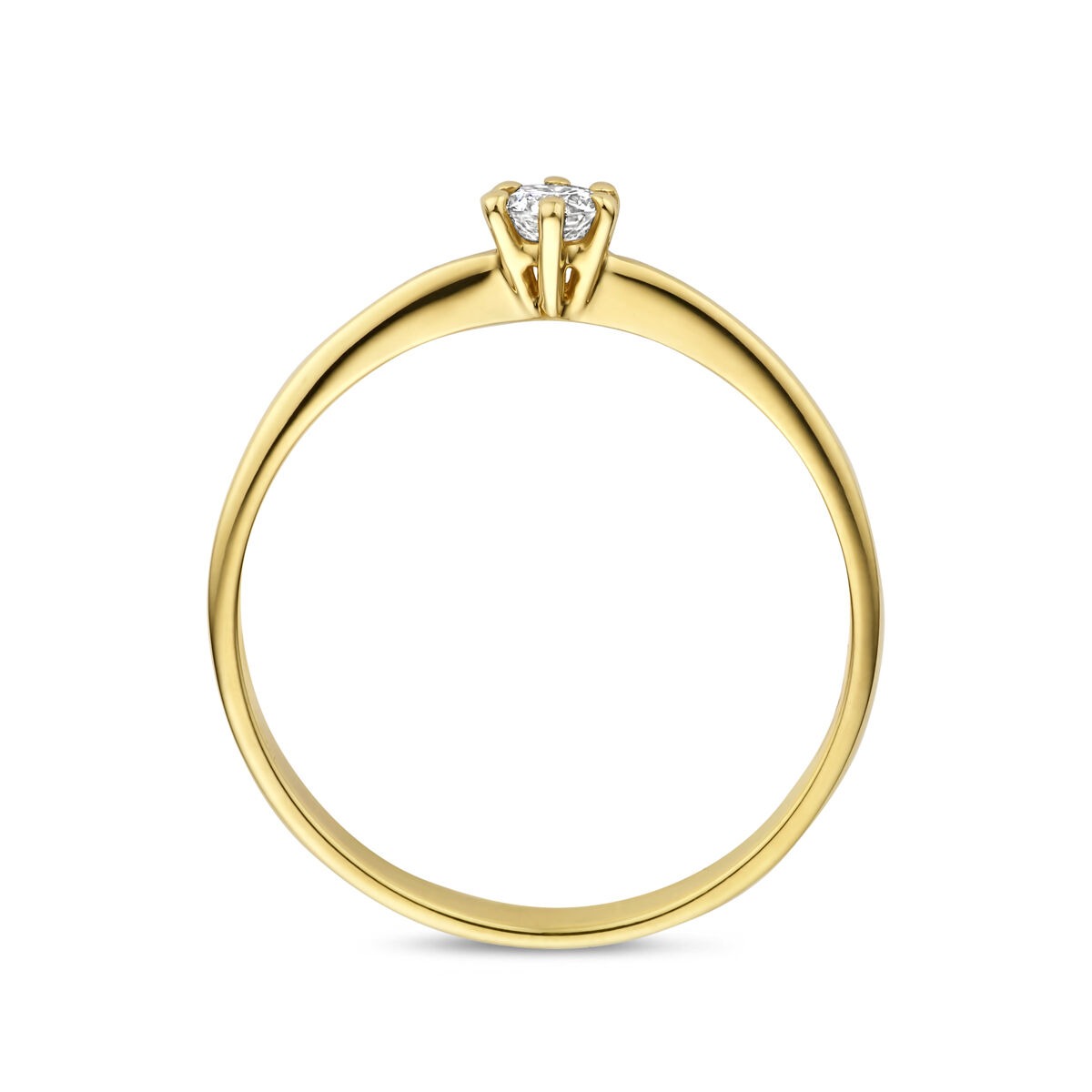 Anello in oro giallo 14k con diamante lab grown