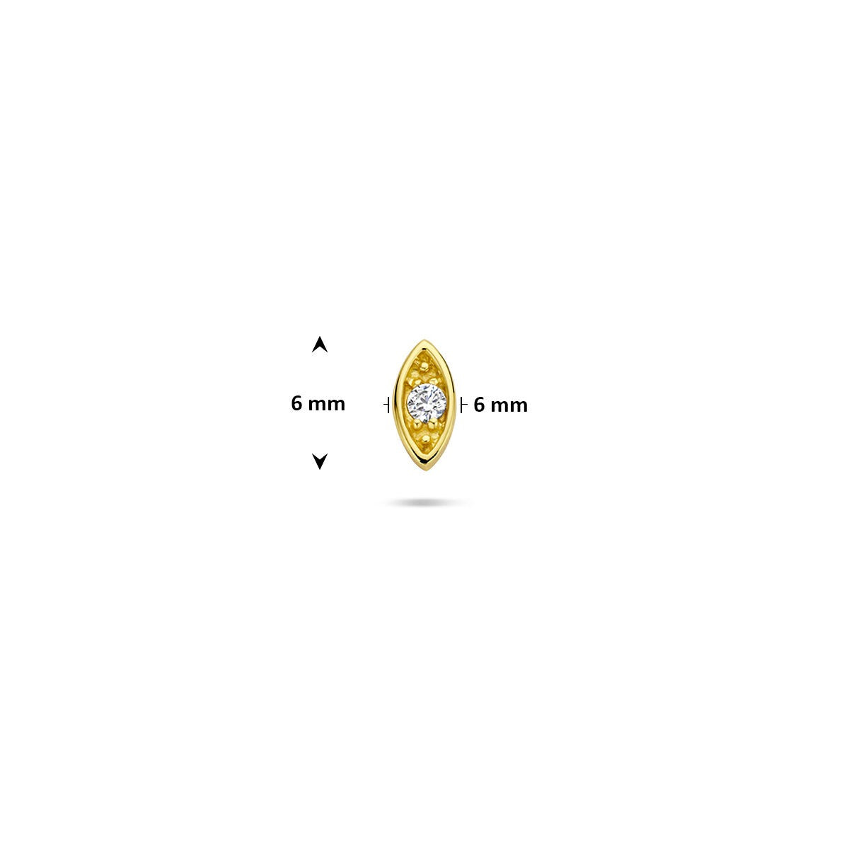 Piercing flat back in argento dorato malocchio con zirconia – argento 925