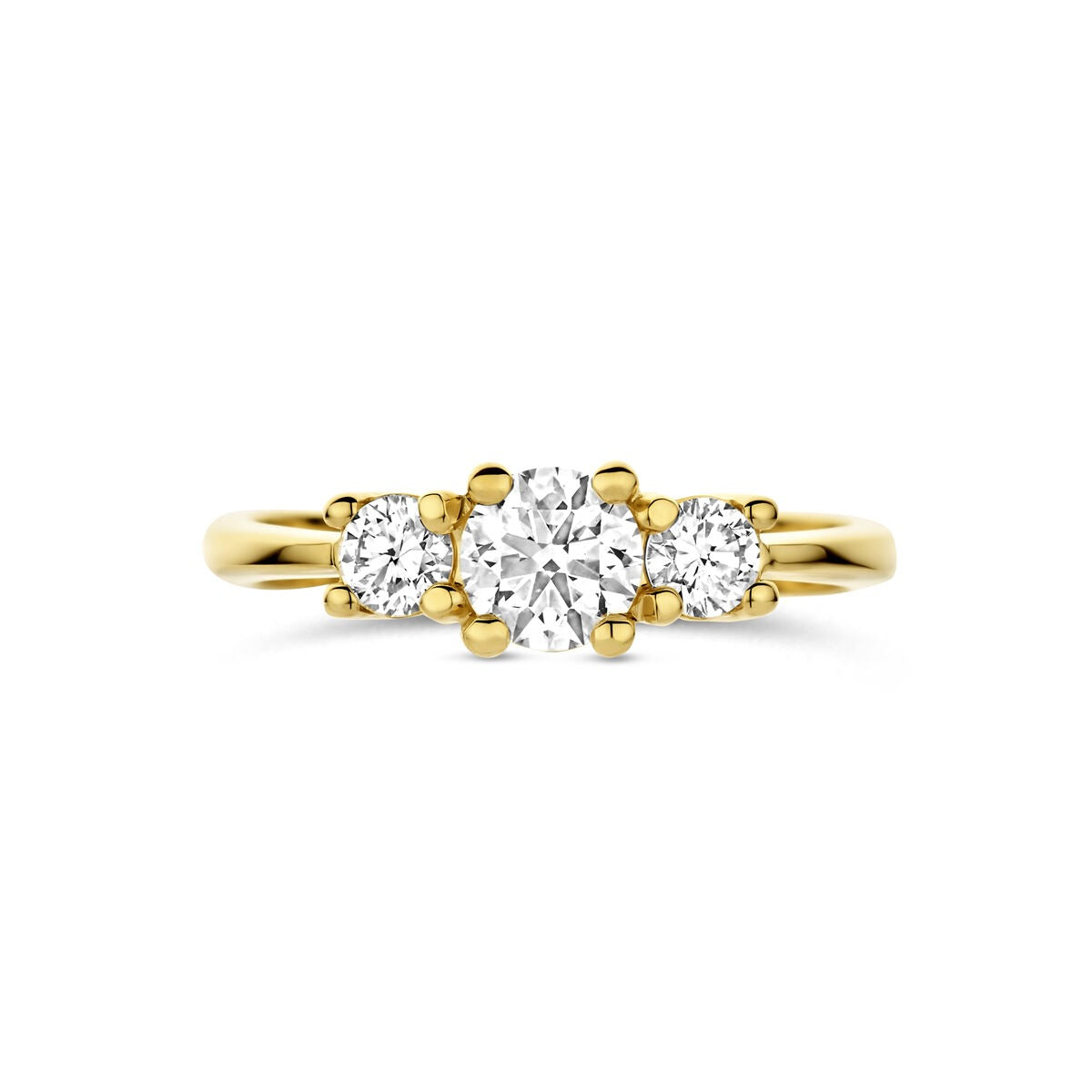 Anello in oro giallo 14k con diamante lab grown – certificato incluso