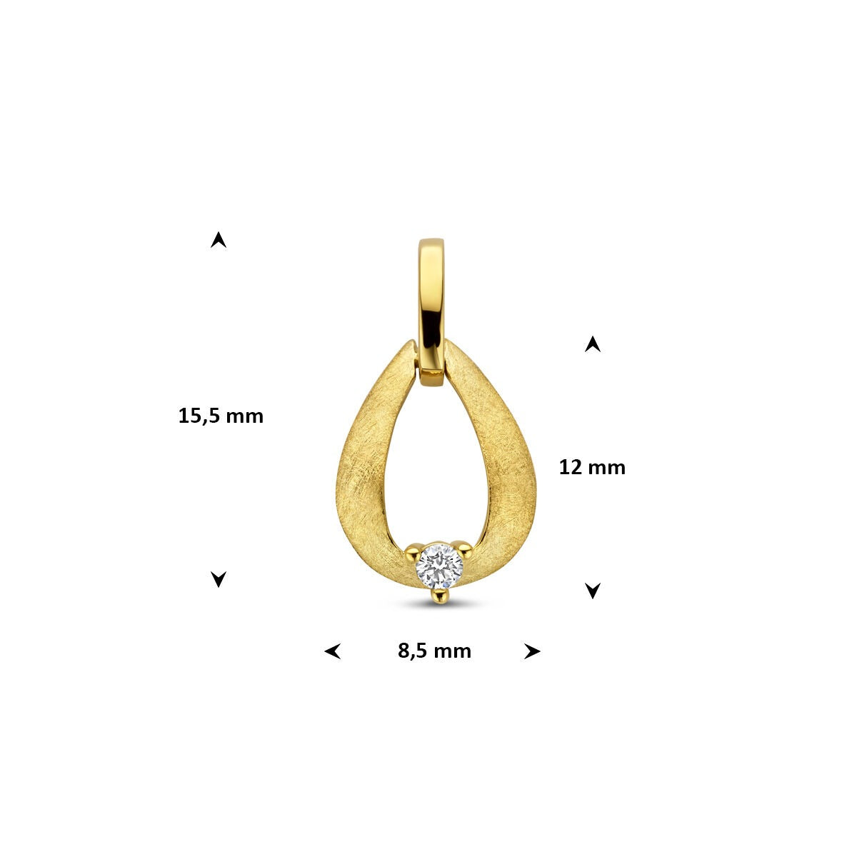 Ciondolo in oro giallo 14k con diamante