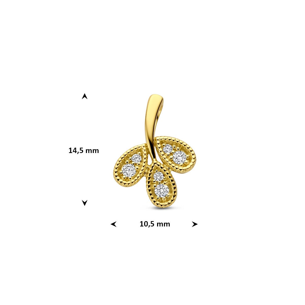 Ciondolo in oro giallo 14k con diamante