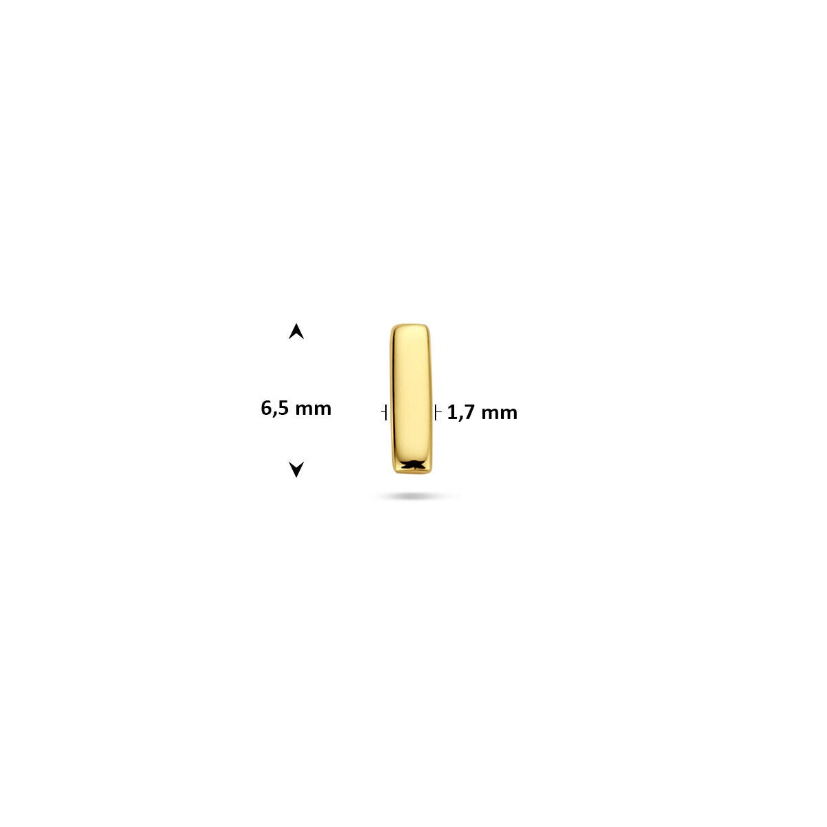 Piercing flat back a barretta in argento dorato - argento 925