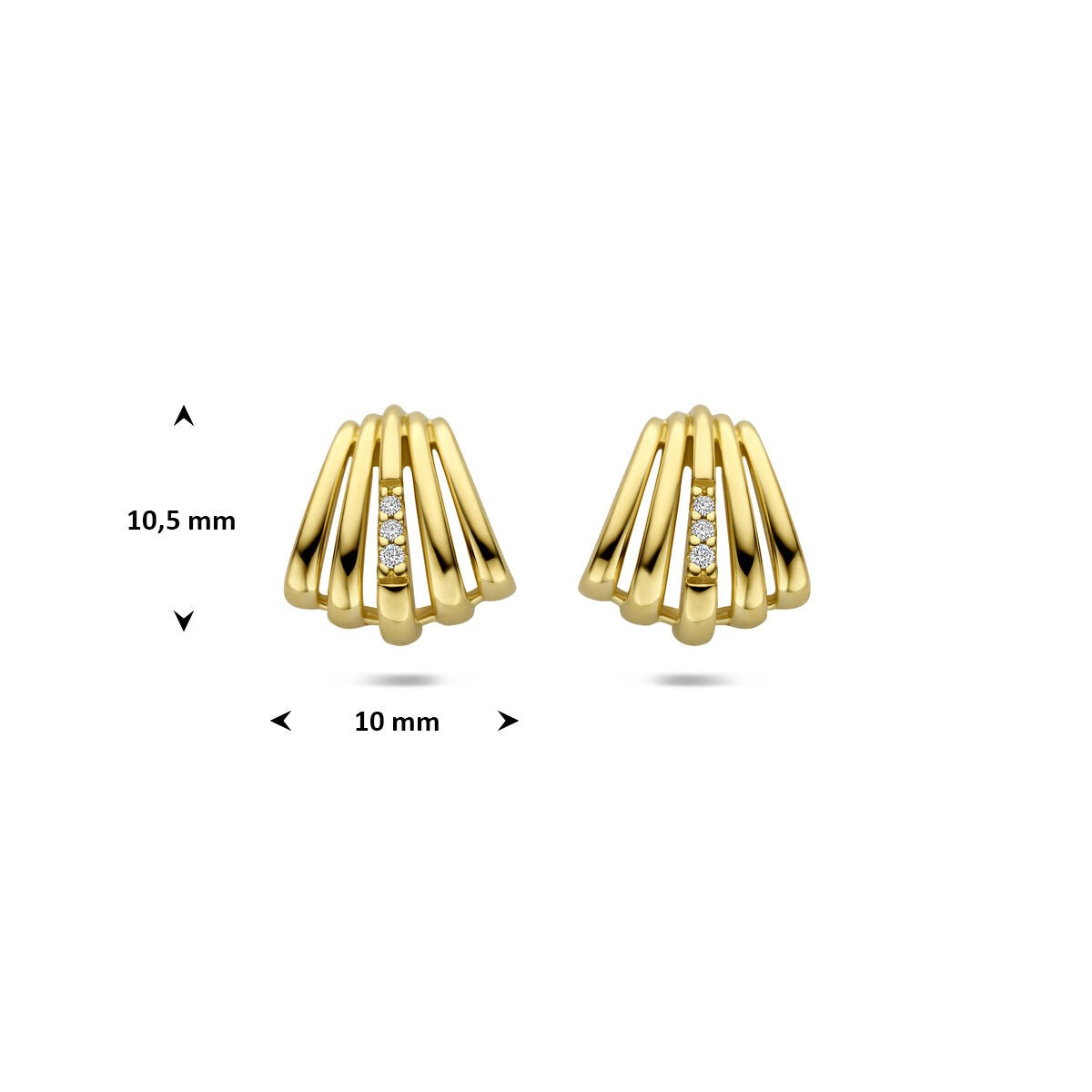 Orecchini a perno in oro con diamante – oro giallo 14K
