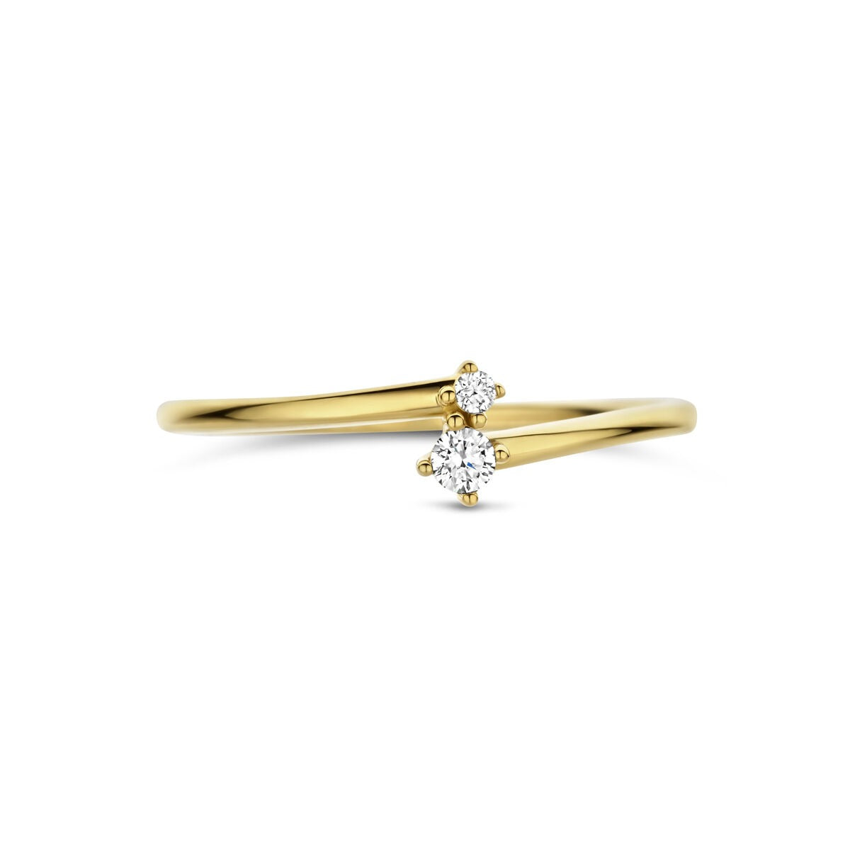 Anello da donna in oro con diamante – oro giallo 14k