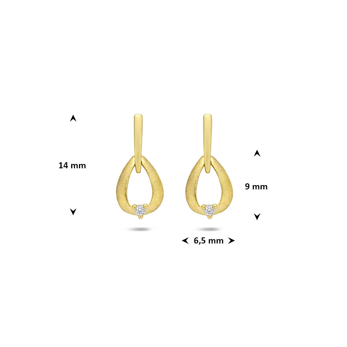 Orecchini pendenti in oro giallo 14k con diamante