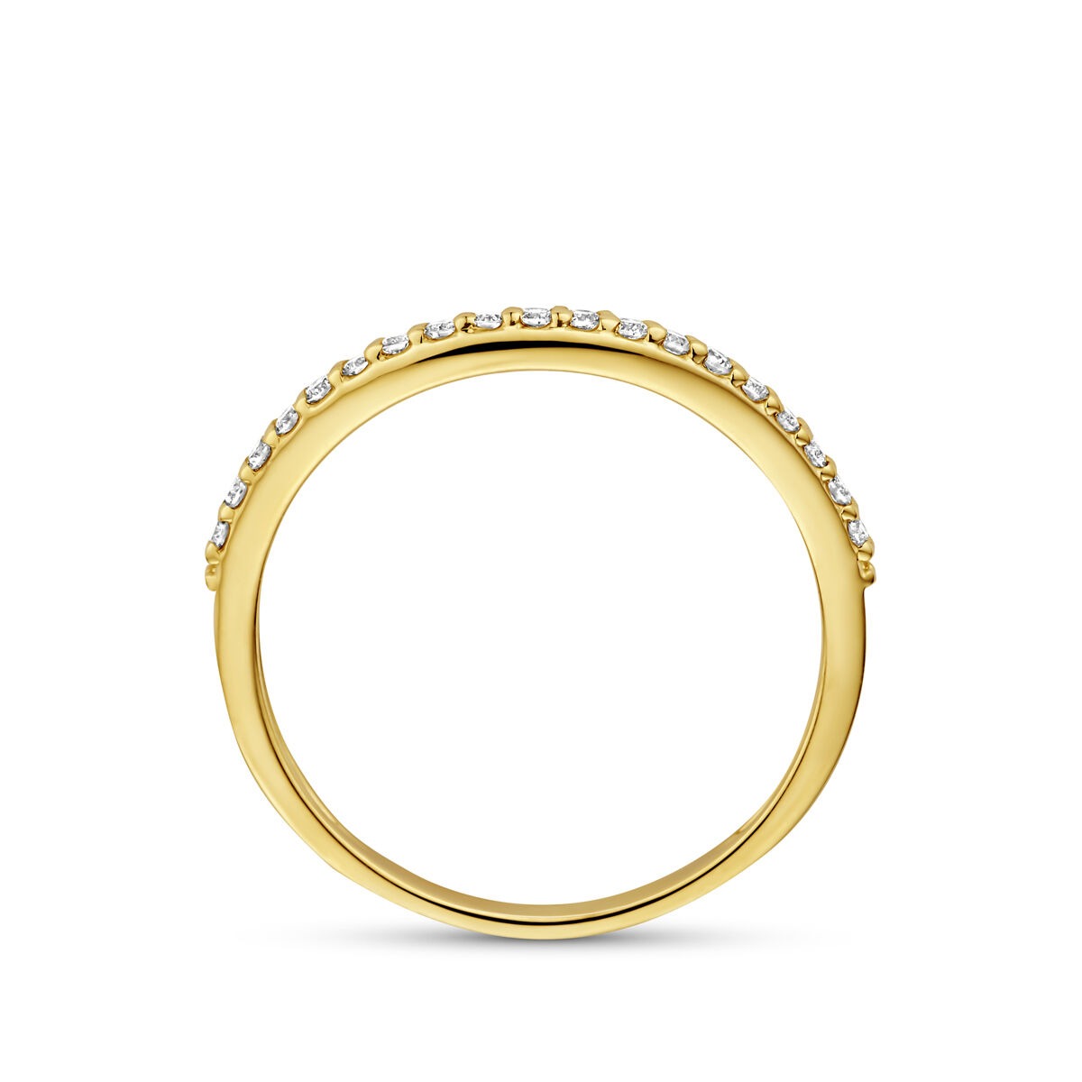 Anello in oro giallo 14k con diamante lab grown