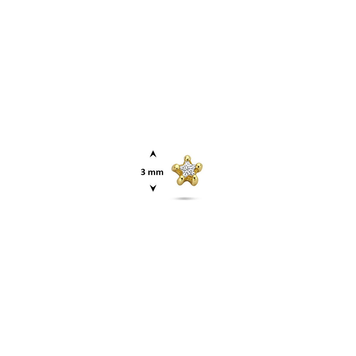 Piercing flat back a stella in argento dorato con zircone
