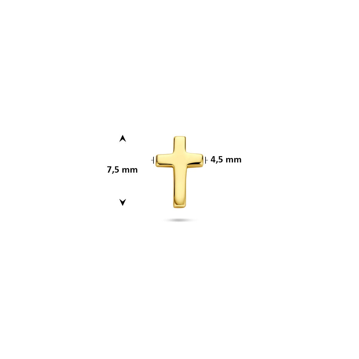 Piercing flat back a croce in argento dorato - argento 925