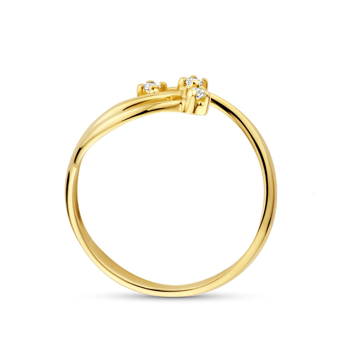 Anello in oro giallo 14k con diamante lab grown