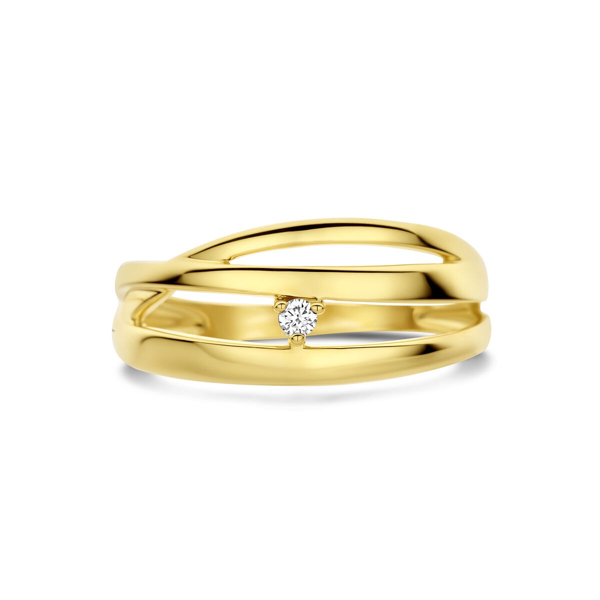 Anello da donna in oro con diamante – oro giallo 14k