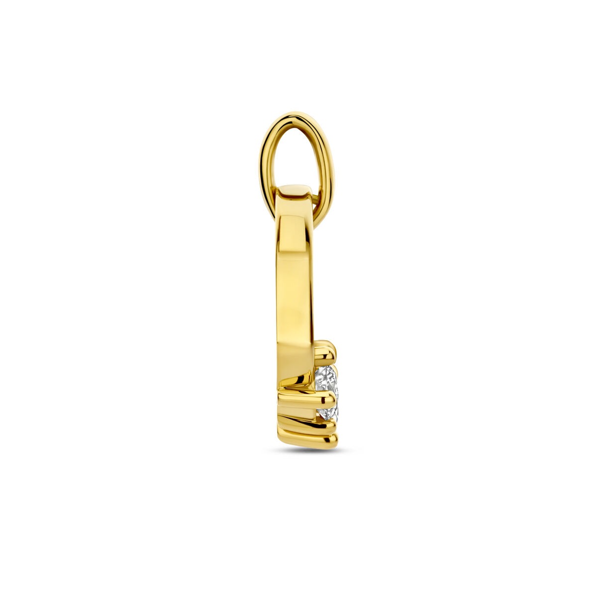Ciondolo in oro giallo 14k con diamante lab grown