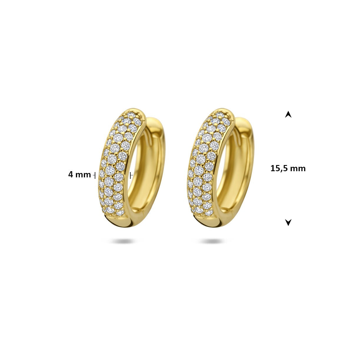 Orecchini creole in oro giallo 14k con diamante