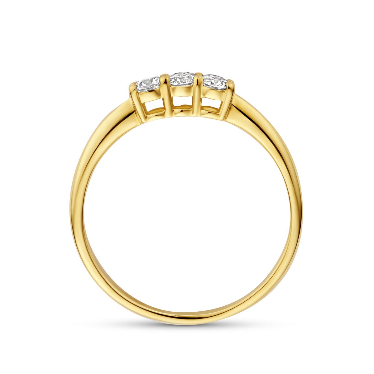 Anello in oro giallo 14k con diamante lab grown