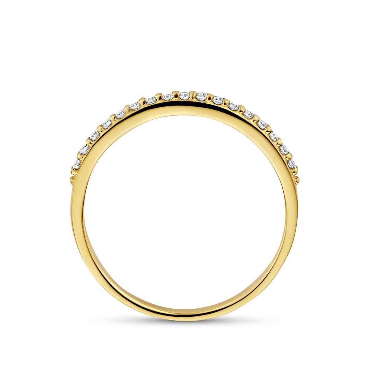 Anello in oro giallo 14k con diamante lab grown