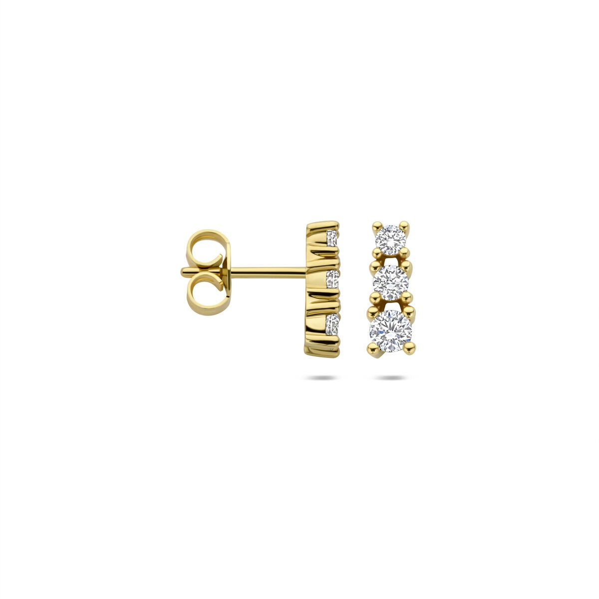 Orecchini a perno in oro con diamante lab grown – 14k oro giallo