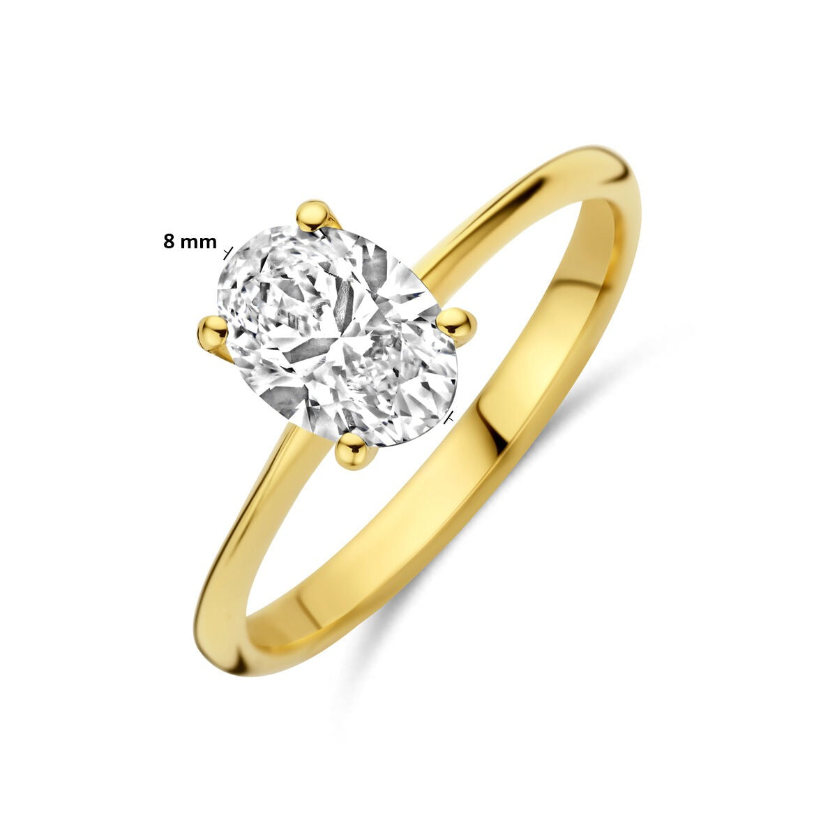 Anello da donna in oro giallo 14k con diamante lab grown