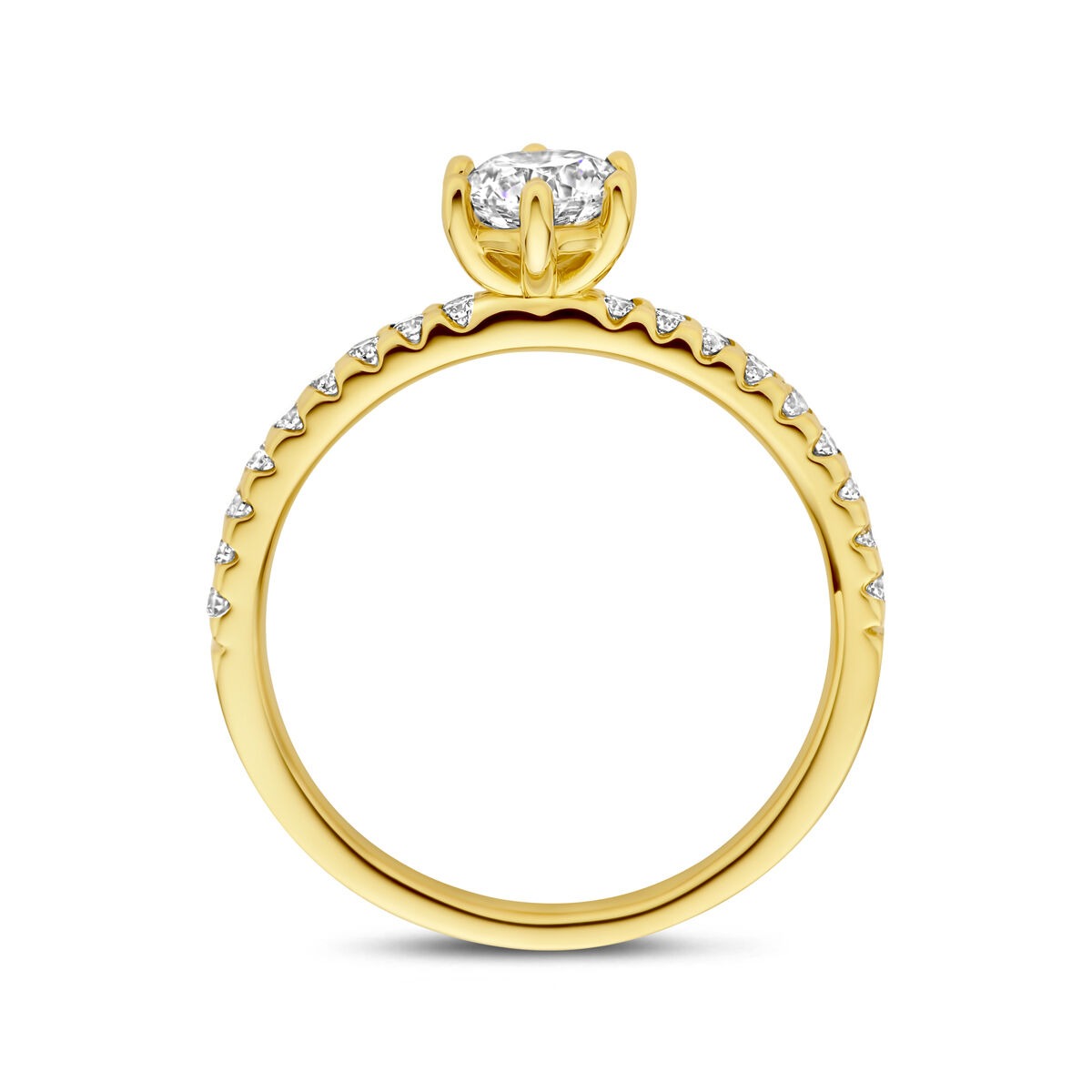 Anello da donna in oro con diamante lab grown – oro giallo 14k
