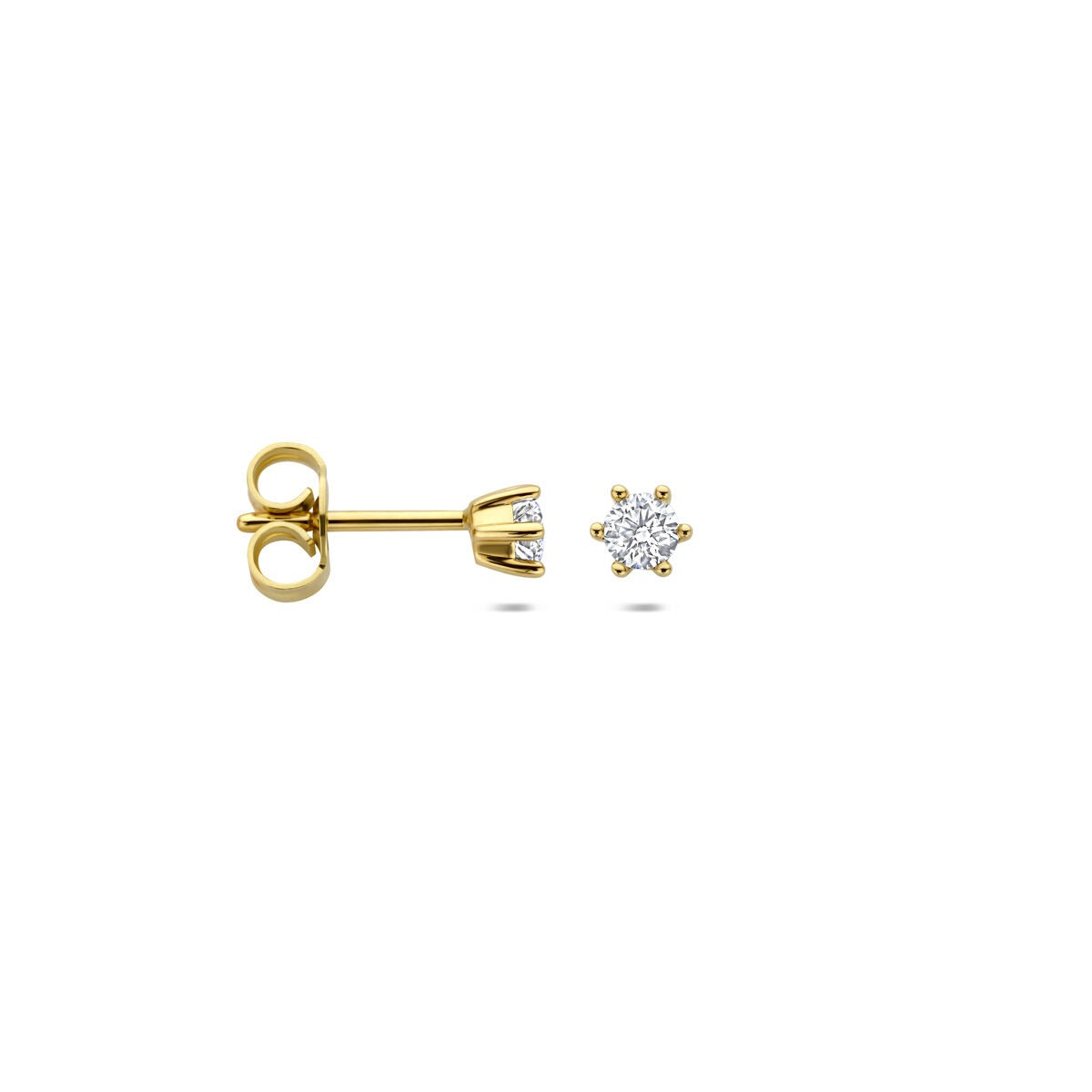 Orecchini a bottone in oro con diamante lab grown – oro giallo 14k