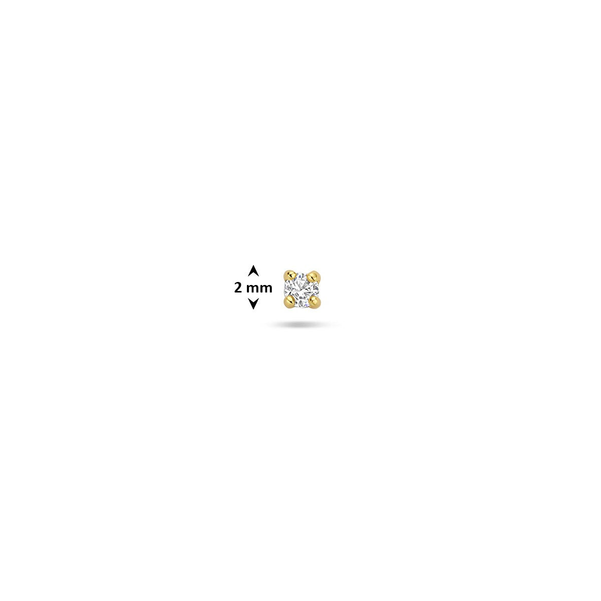 Piercing flat back in argento dorato con zircone taglio brillante