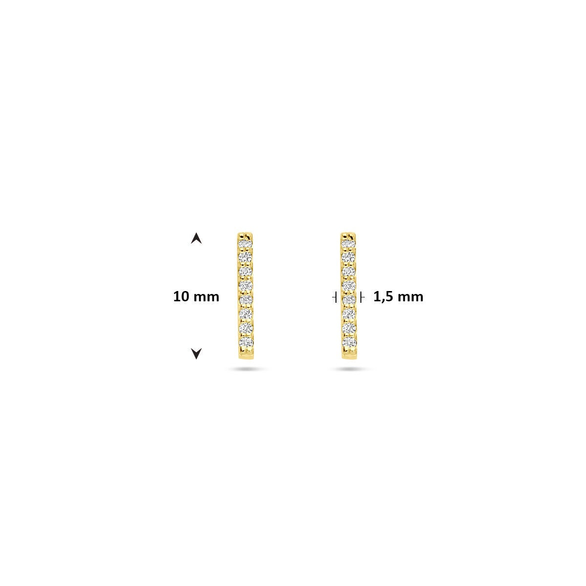 Orecchini a bottone in oro giallo 14k con diamante lab grown