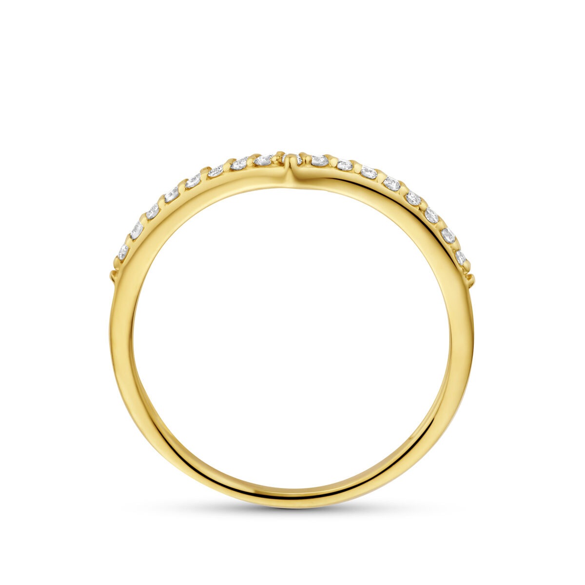 Anello in oro giallo 14k con diamante lab grown
