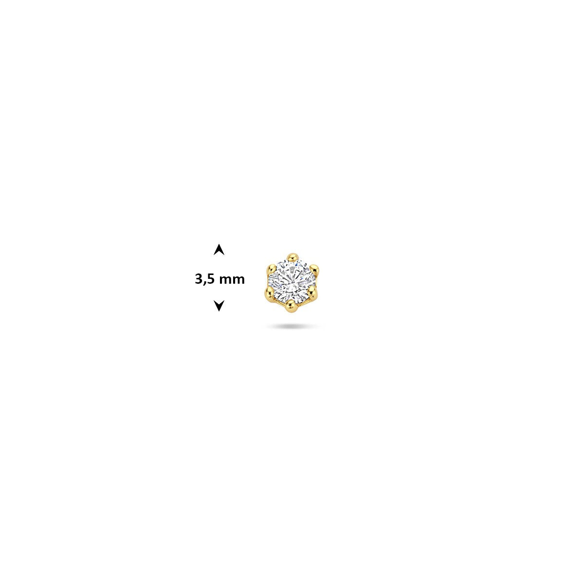 Piercing flat back in argento dorato con zircone 3,5 mm