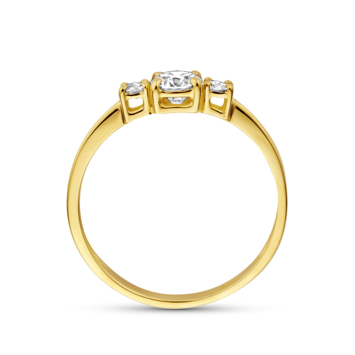 Anello in oro giallo 14k con diamante lab grown