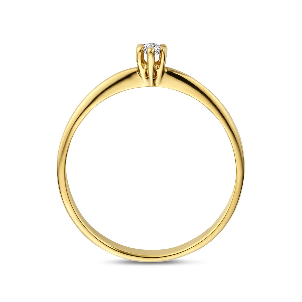 Anello in oro giallo 14k con diamante lab grown