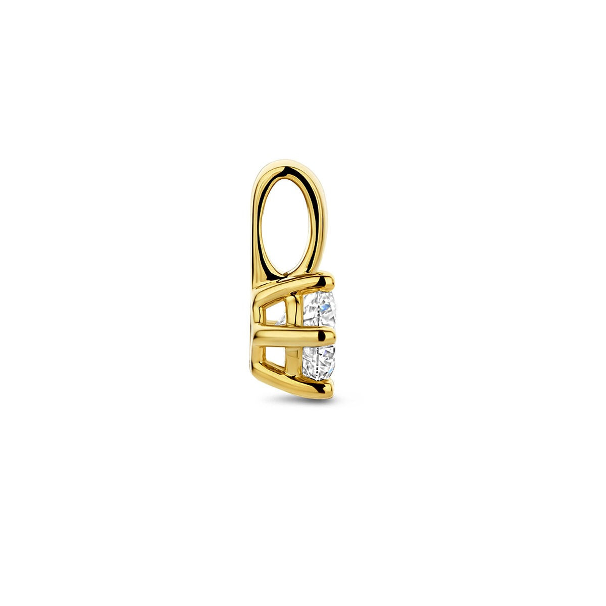 Ciondolo in oro giallo 14k con diamante lab grown