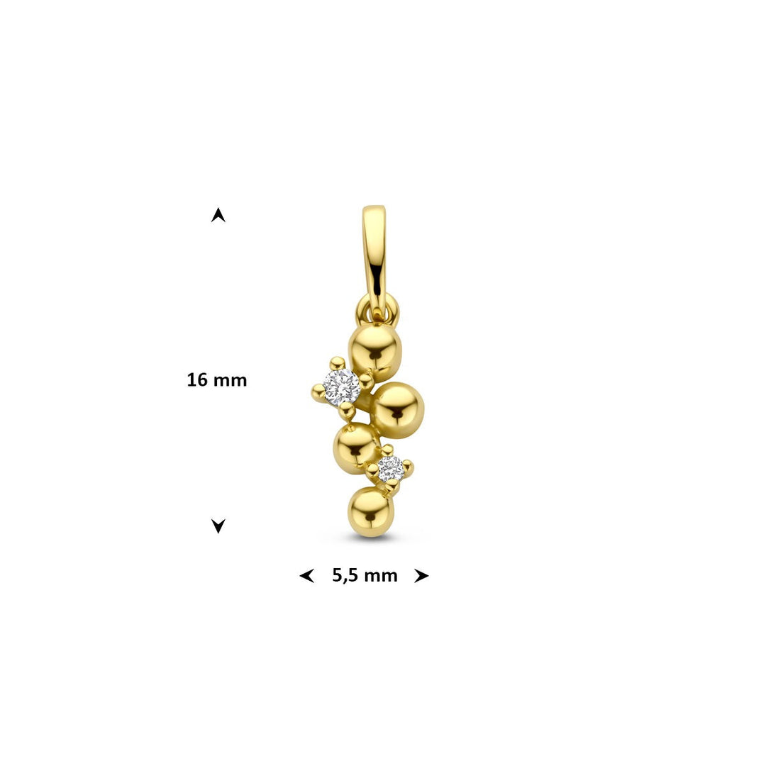 Gouden hanger met diamant – 14k geelgoud