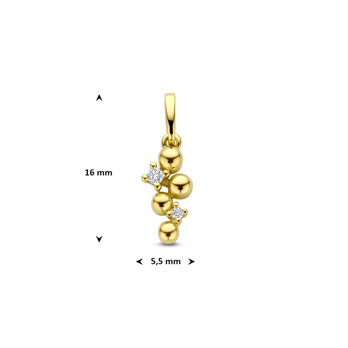 Ciondolo in Oro con Diamante – Oro Giallo 14k