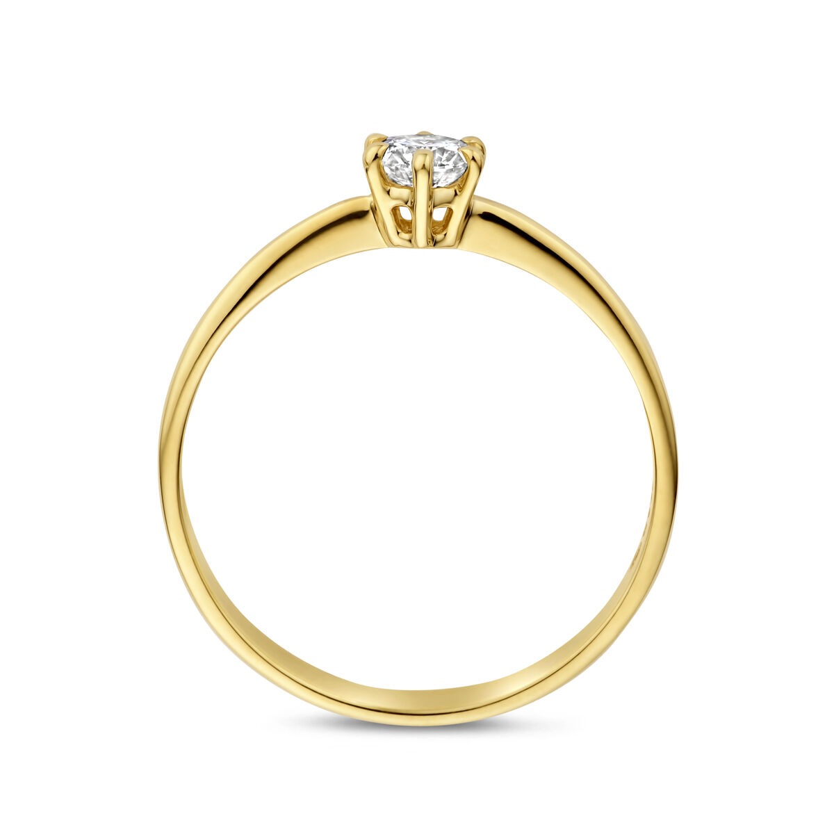 Anello in oro giallo 14k con diamante lab grown