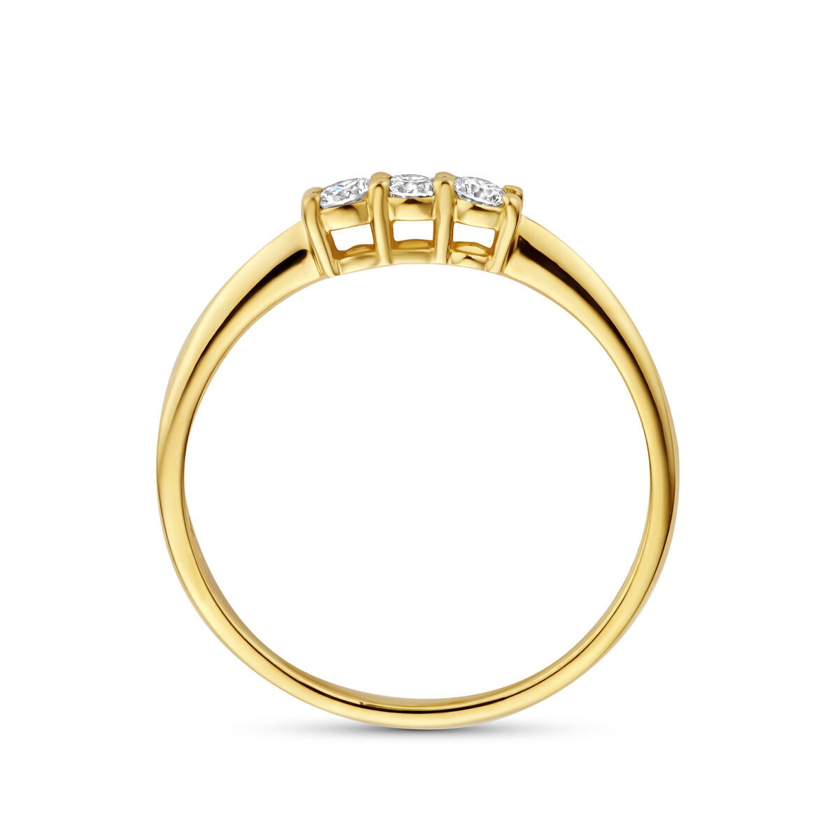 Anello in oro giallo 14K con diamante lab grown