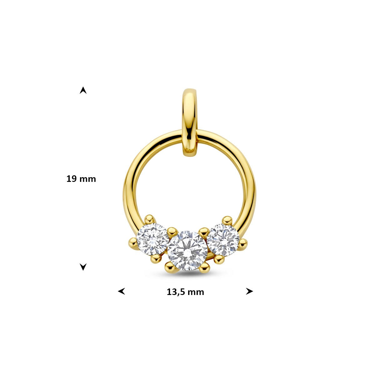 Ciondolo in oro giallo 14k con diamante lab grown