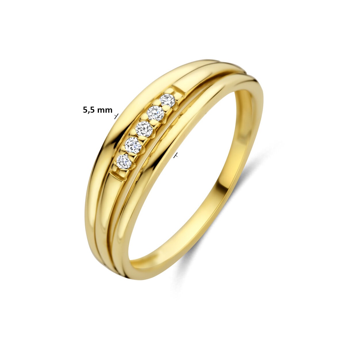 Anello da donna in oro con diamante – oro giallo 14k