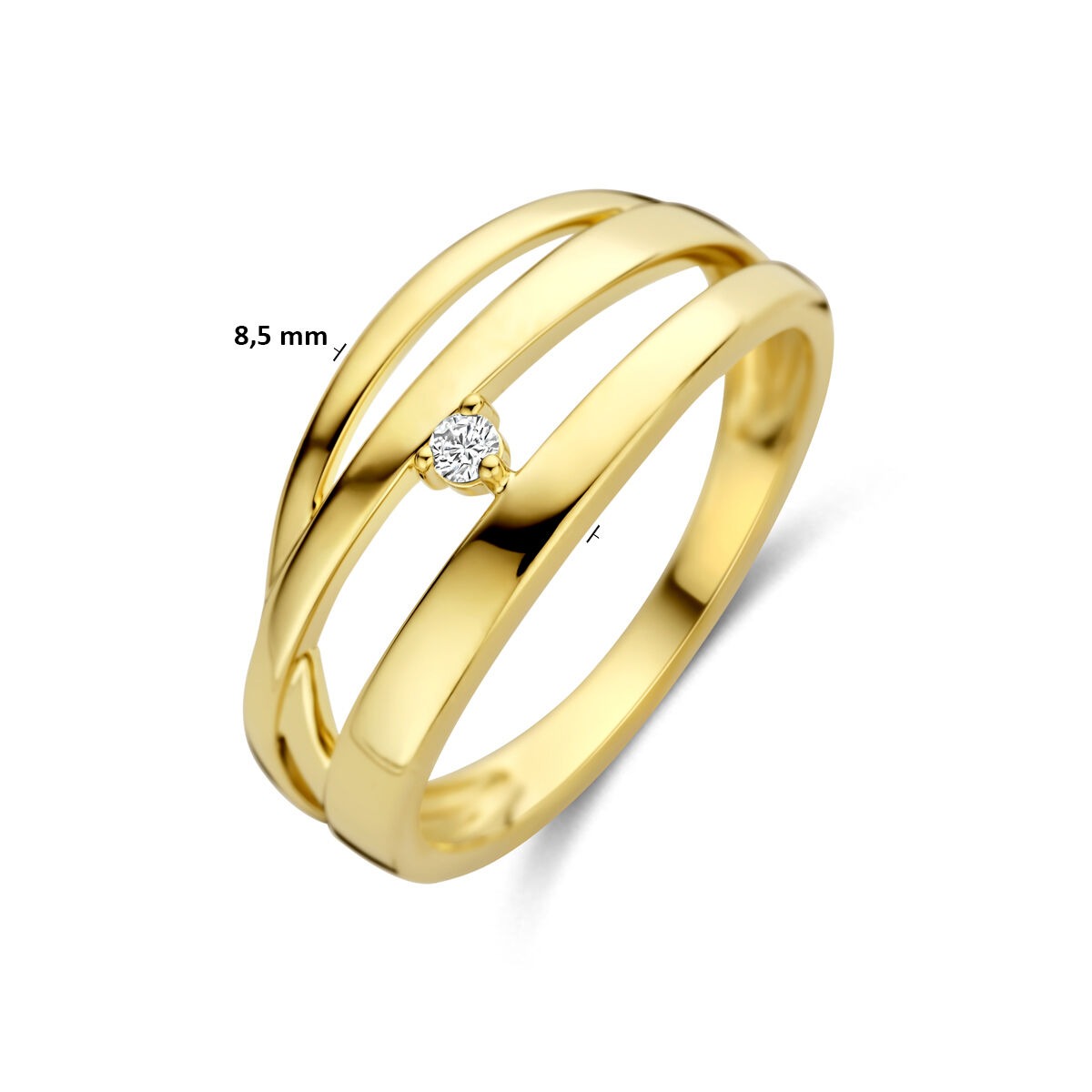 Anello da donna in oro con diamante – oro giallo 14k