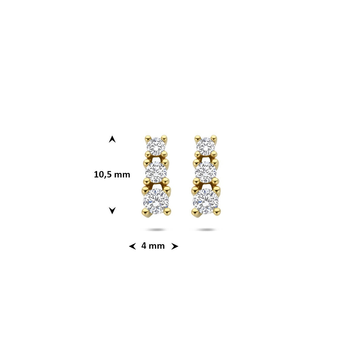 Orecchini a perno in oro con diamante lab grown – 14k oro giallo