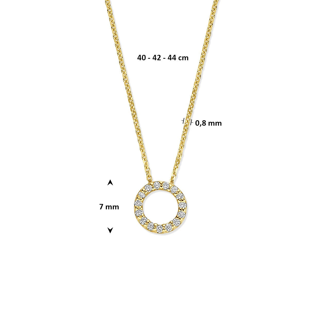 Collana in oro giallo 14k con diamante lab grown
