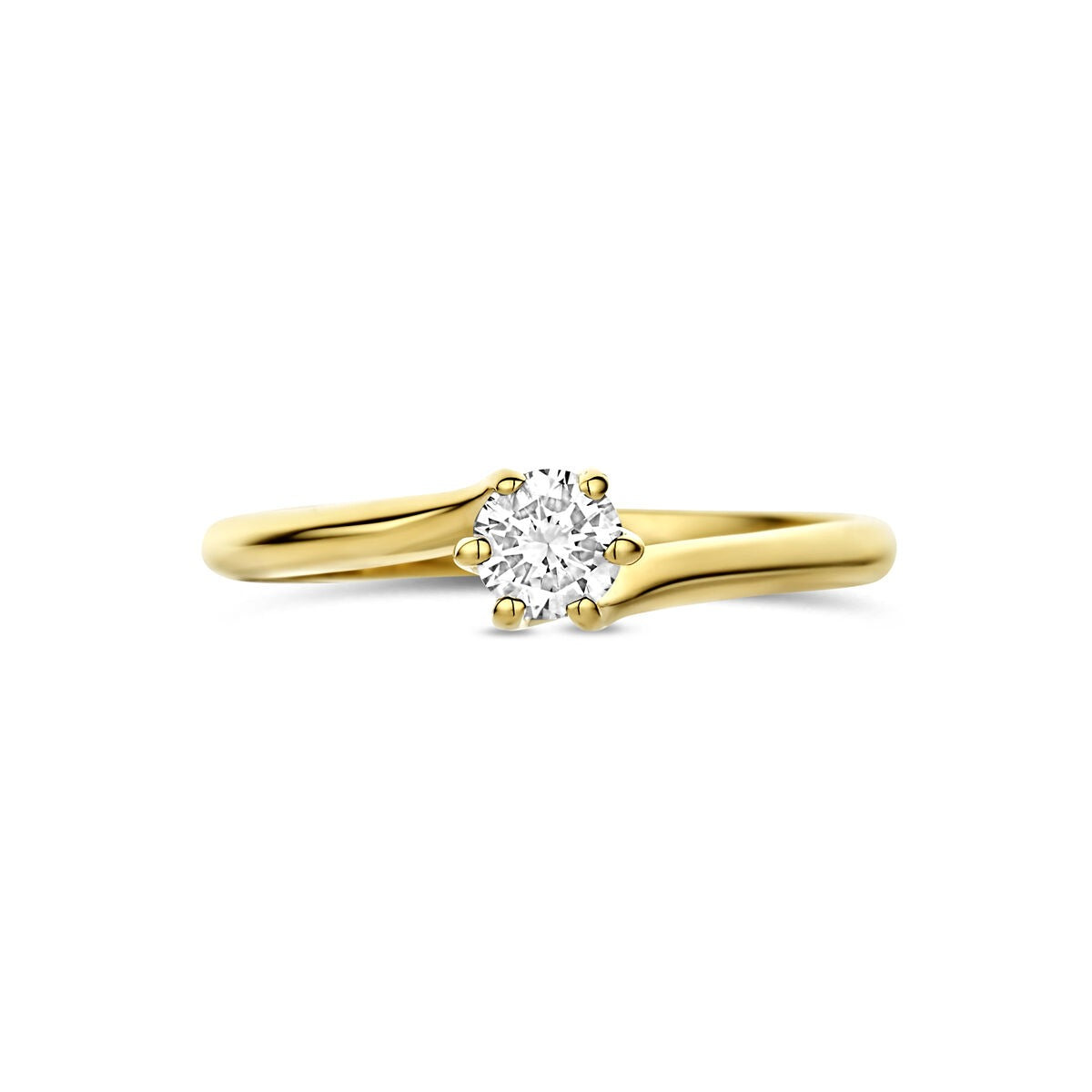 Anello in oro giallo 14k con diamante lab grown