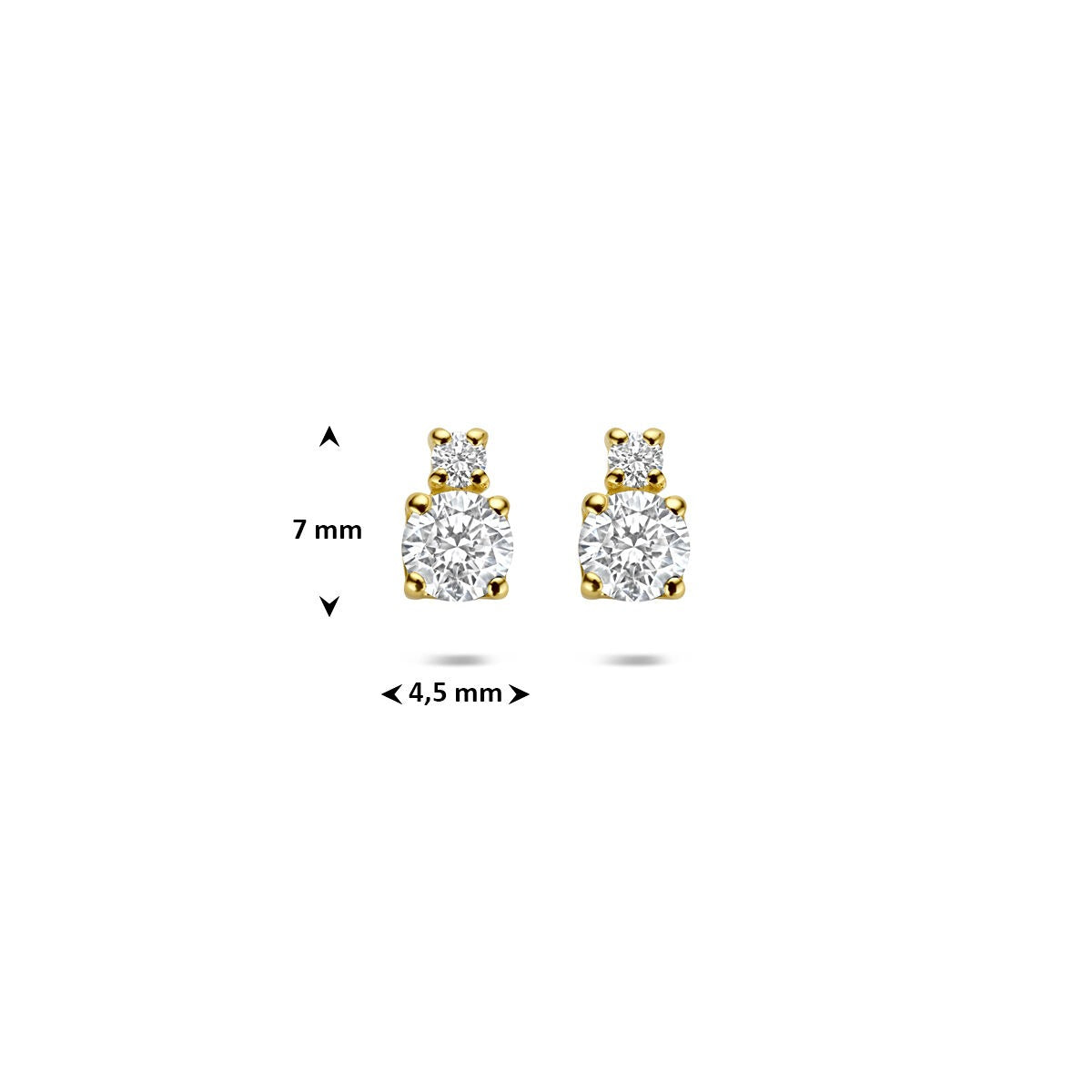 Orecchini a bottone in oro giallo 14k con diamante lab grown