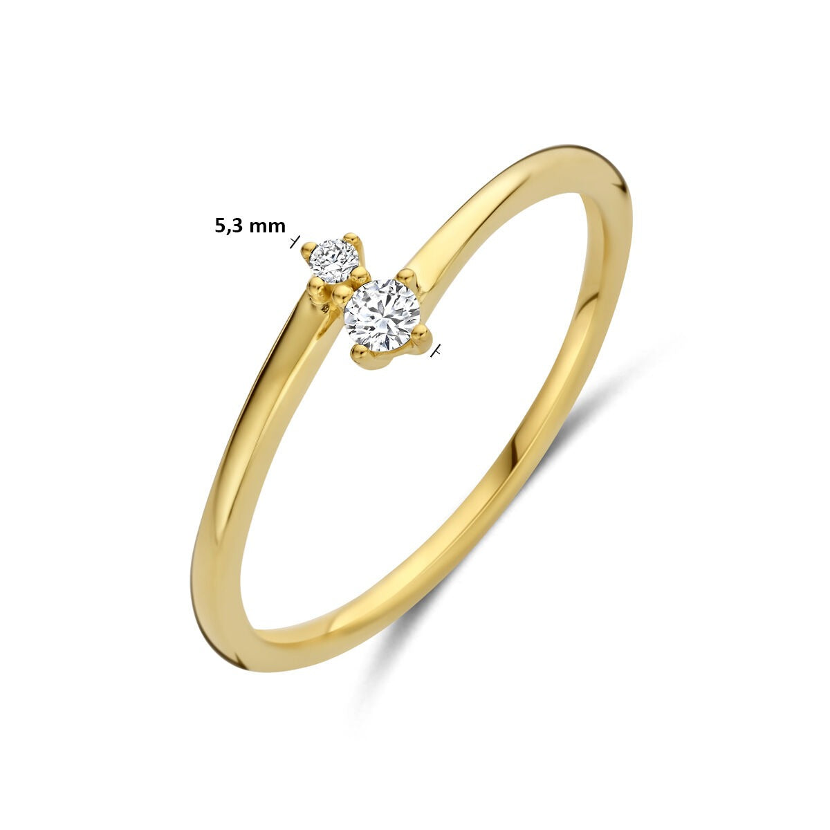 Anello da donna in oro con diamante – oro giallo 14k