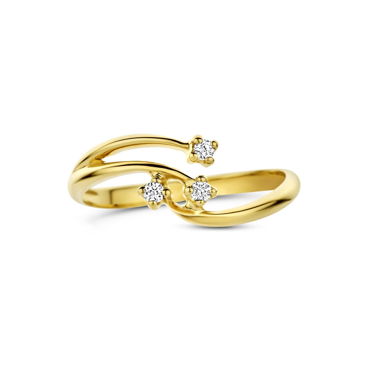 Anello in oro giallo 14k con diamante lab grown